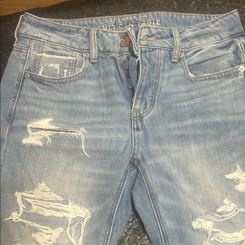 American Eagle Outfitters Blue Slim Distressed Jeans